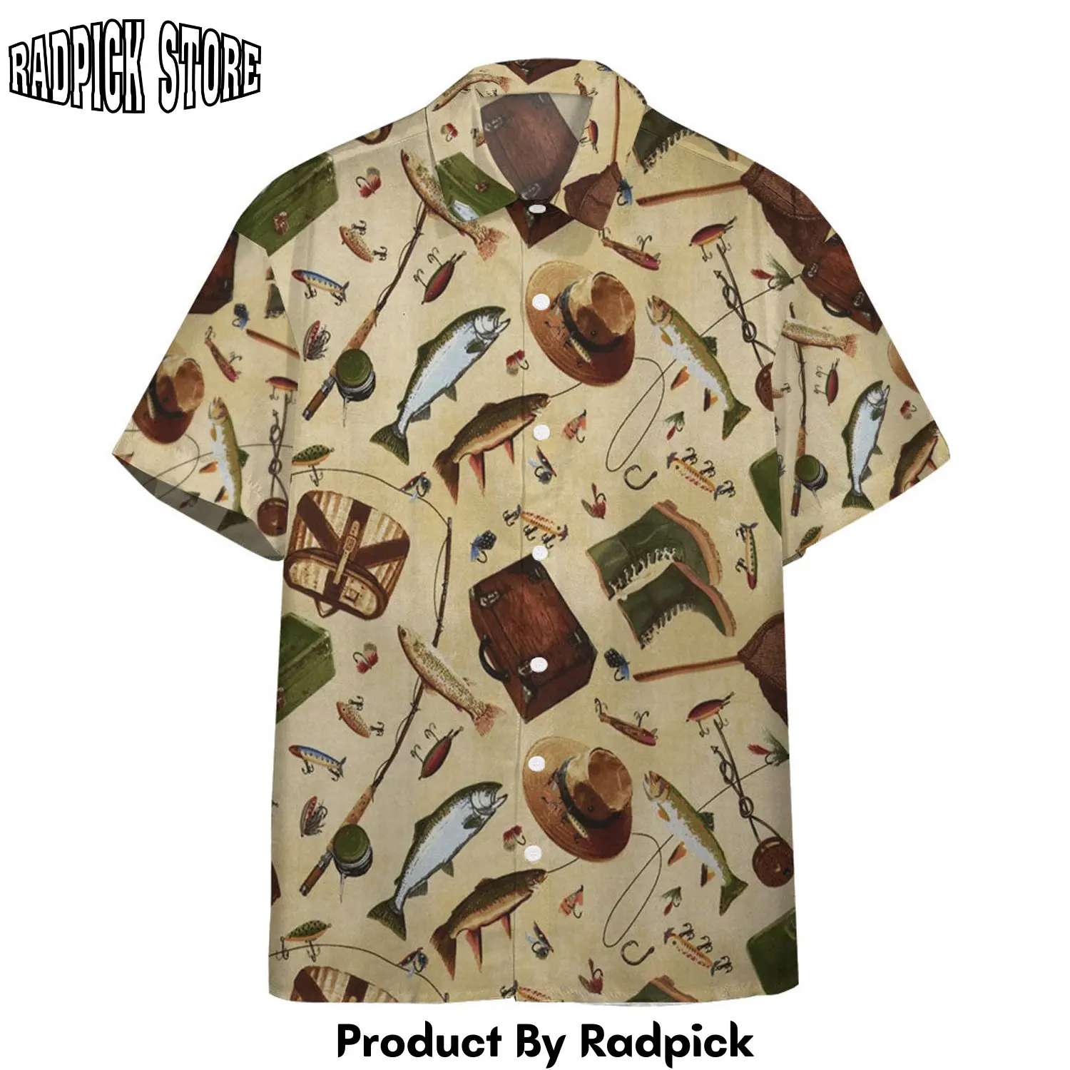 Radpick 3d old fishing style custom hawaii shirt rp292491